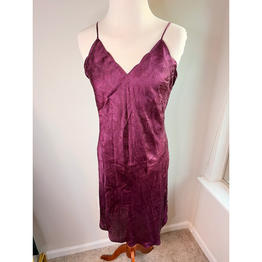 Vintage Lanique Midi Slip Dress Purple Layering Size 14/16